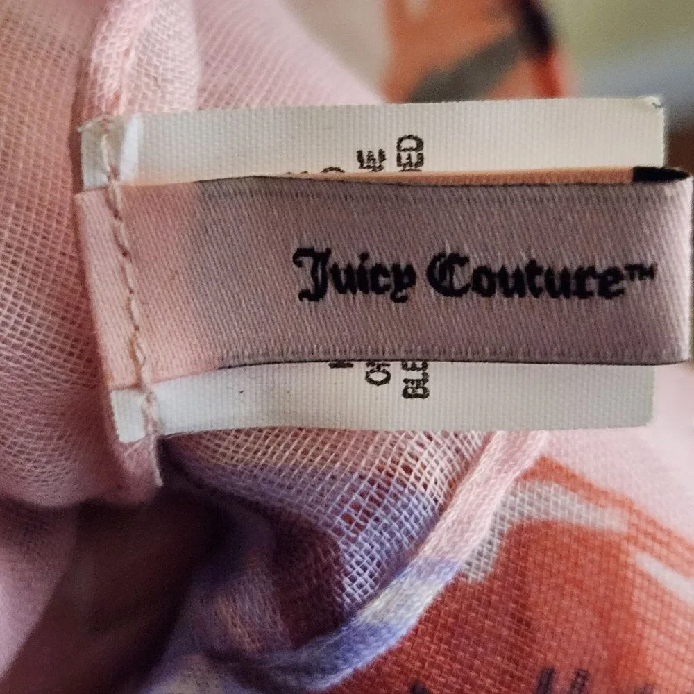 Juicy Couture Y2K Lightweight Lips Rhinestone Scarf 64
